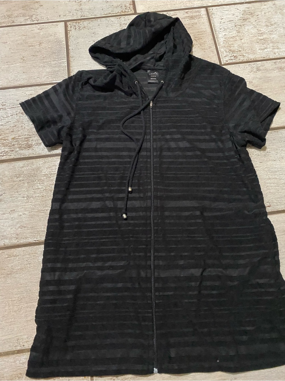 Catalina Women’s Black Zip Front Cover Up with Zip Front And Pockets Size Large